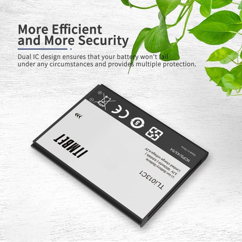 ITMBET TLi013C1 Battery, High Capacity Replacement Battery for Alcatel One Touch Go Flip Phone 4051S 4044W 4044T 4044O 4044V 1850mAh 3.7V 6.84Wh - Image 5